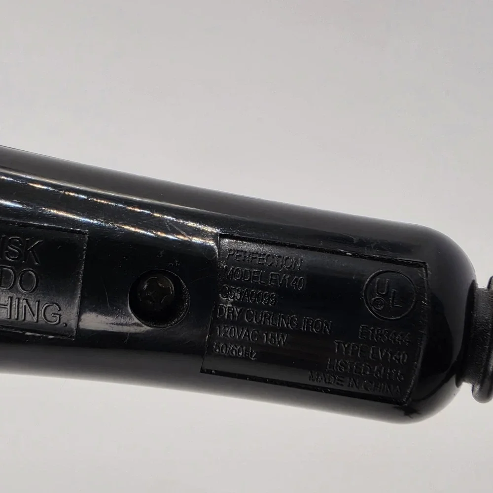 Vintage Perfection Hair Curling Iron Model EV140 Dry Styling Tool Black Chrome